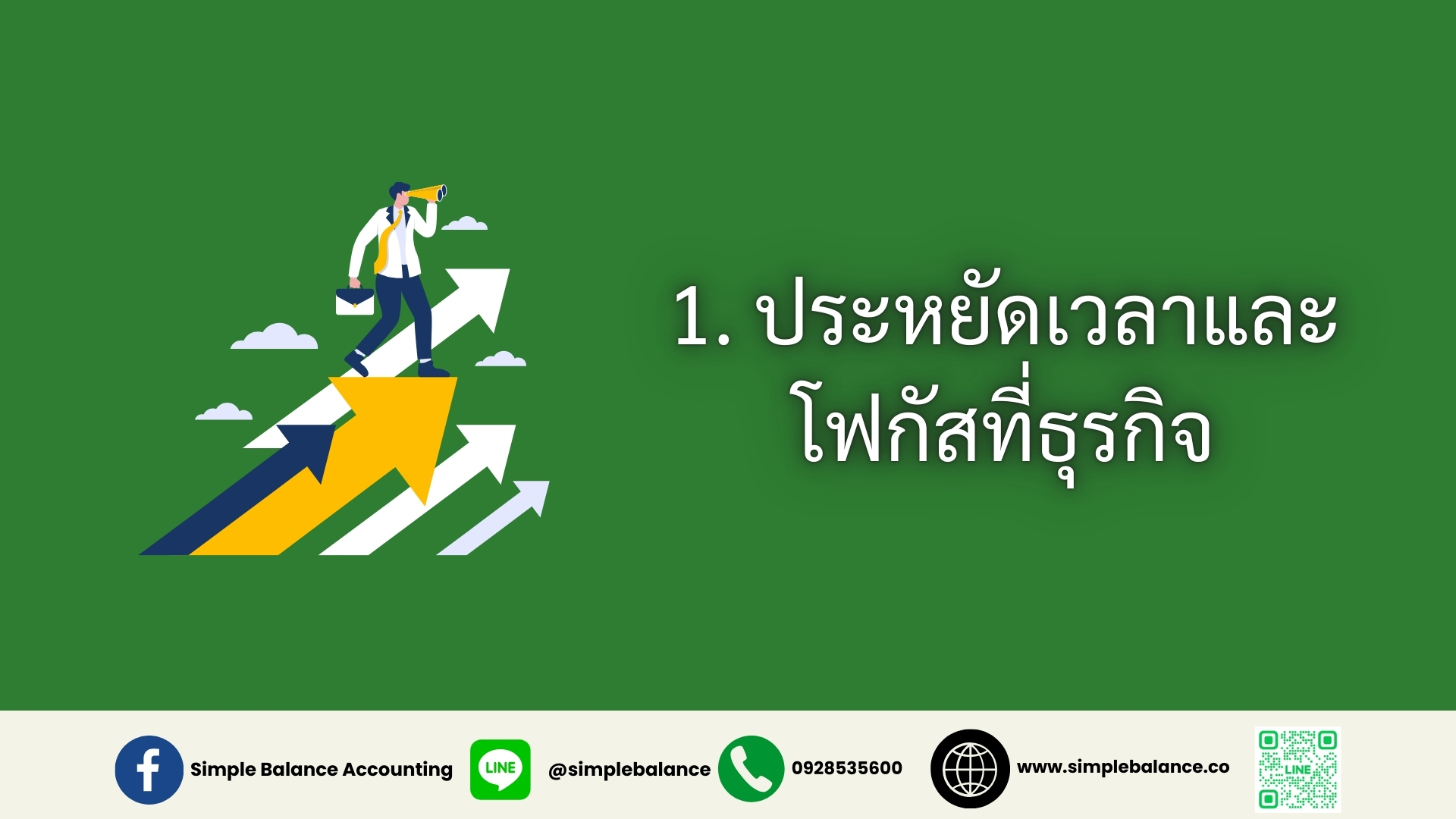 1. ประหยัดเวลาและโฟกัสที่ธุรกิจ